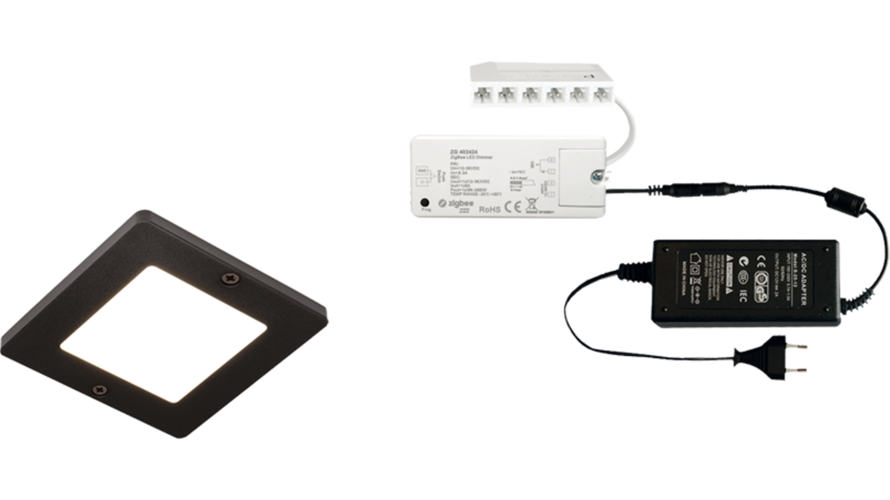 4x Polar XS-SE mat zwart 24V + ZigBee ontvanger + Driver 24W