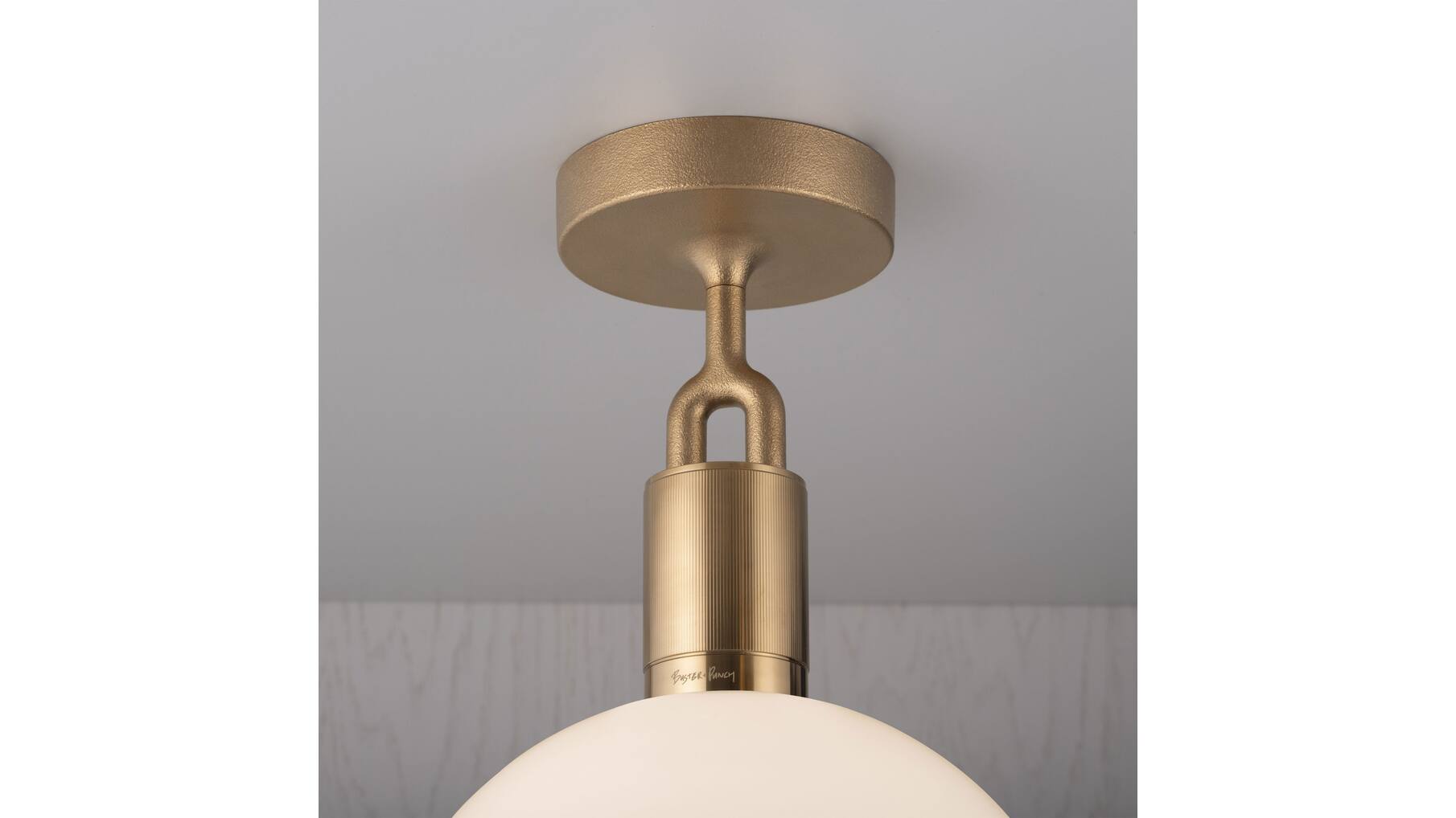 Forked Ceiling/Brass/Large Opal Globe