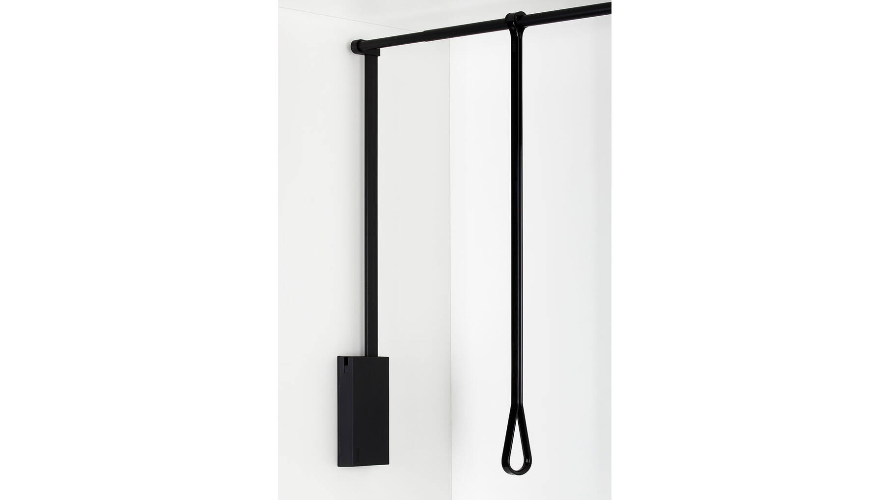 Garderobelift met dubbele soft close 750-1100mm zwart