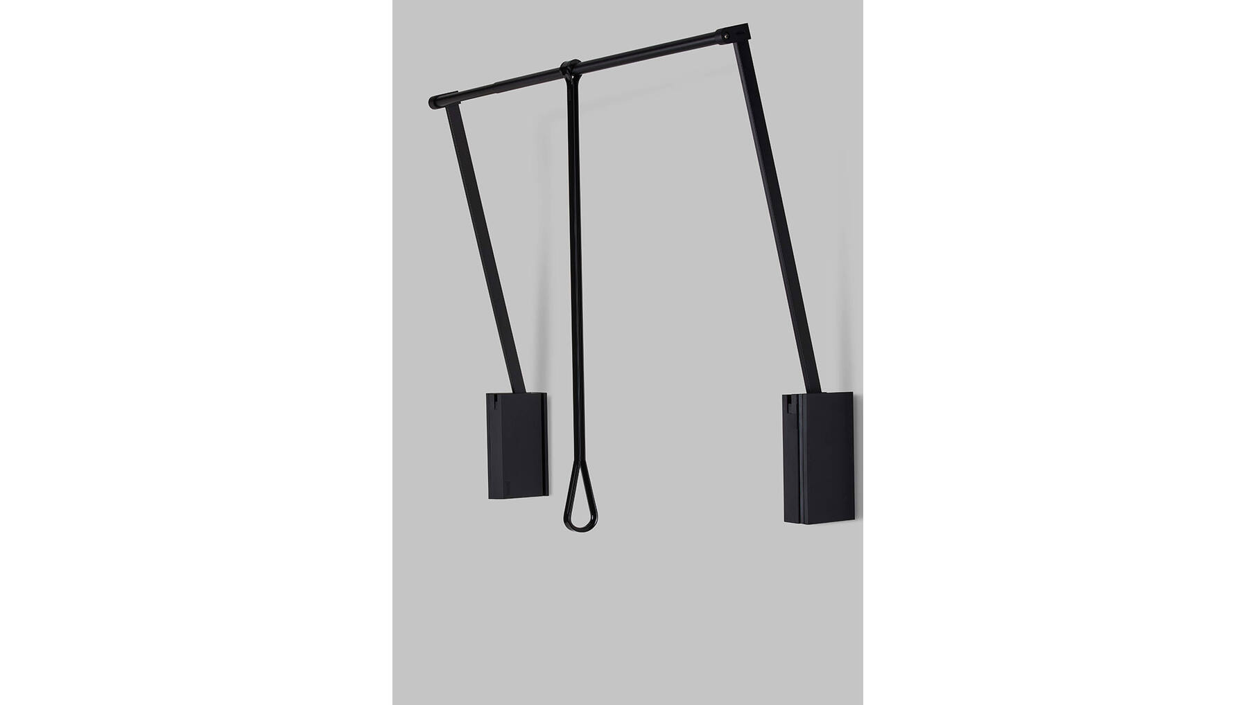 Garderobelift met dubbele soft close 750-1100mm zwart