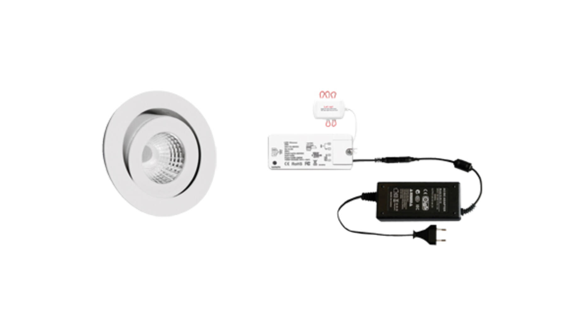 4x Ancona  wit + 4x verlengsnoer + MC-Easy + Driver 24W