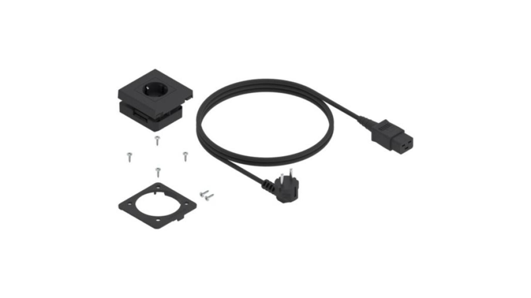 AMPEROS ACStopcontact met randaarde (F), zwart