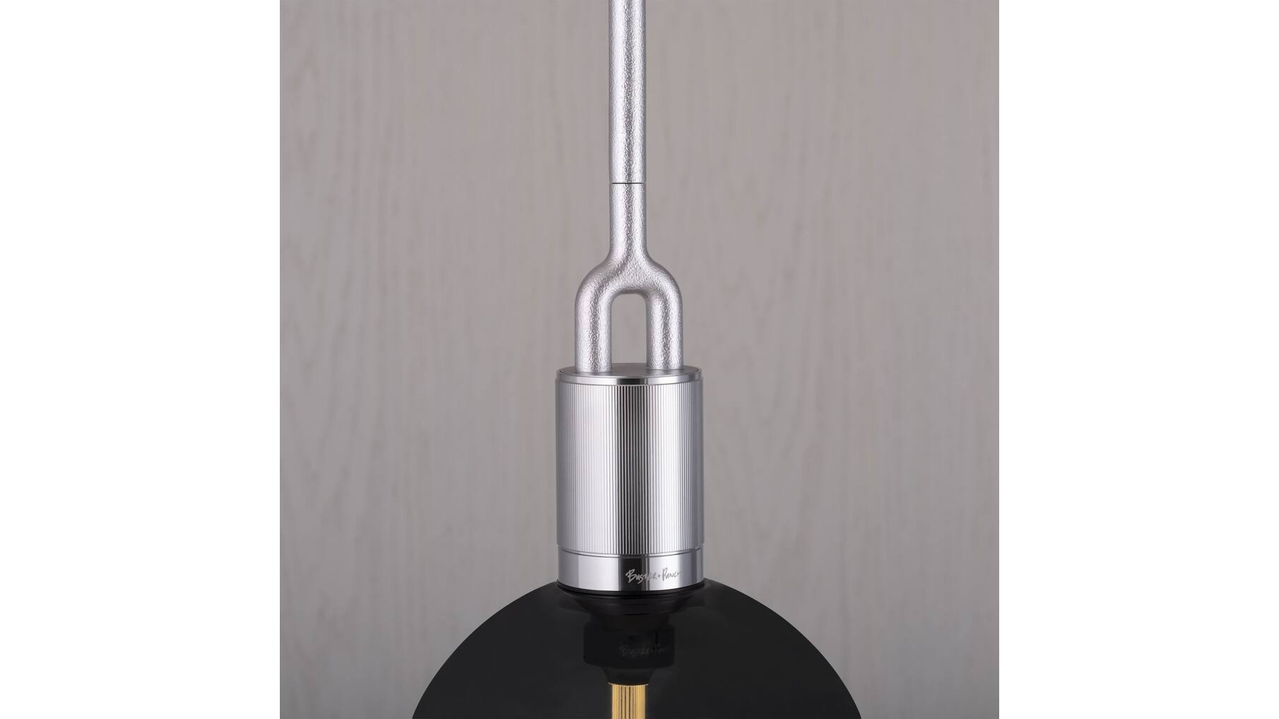 Forked Pendant/Steel/Medium Smoked Globe