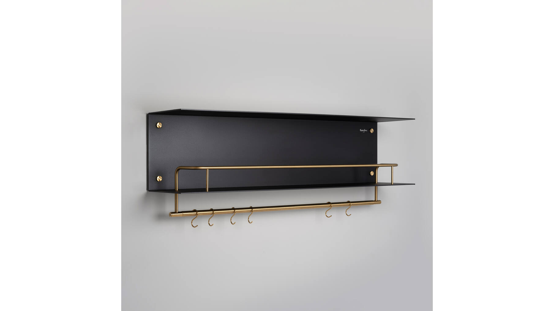 Hanger Shelf/Black/Brass