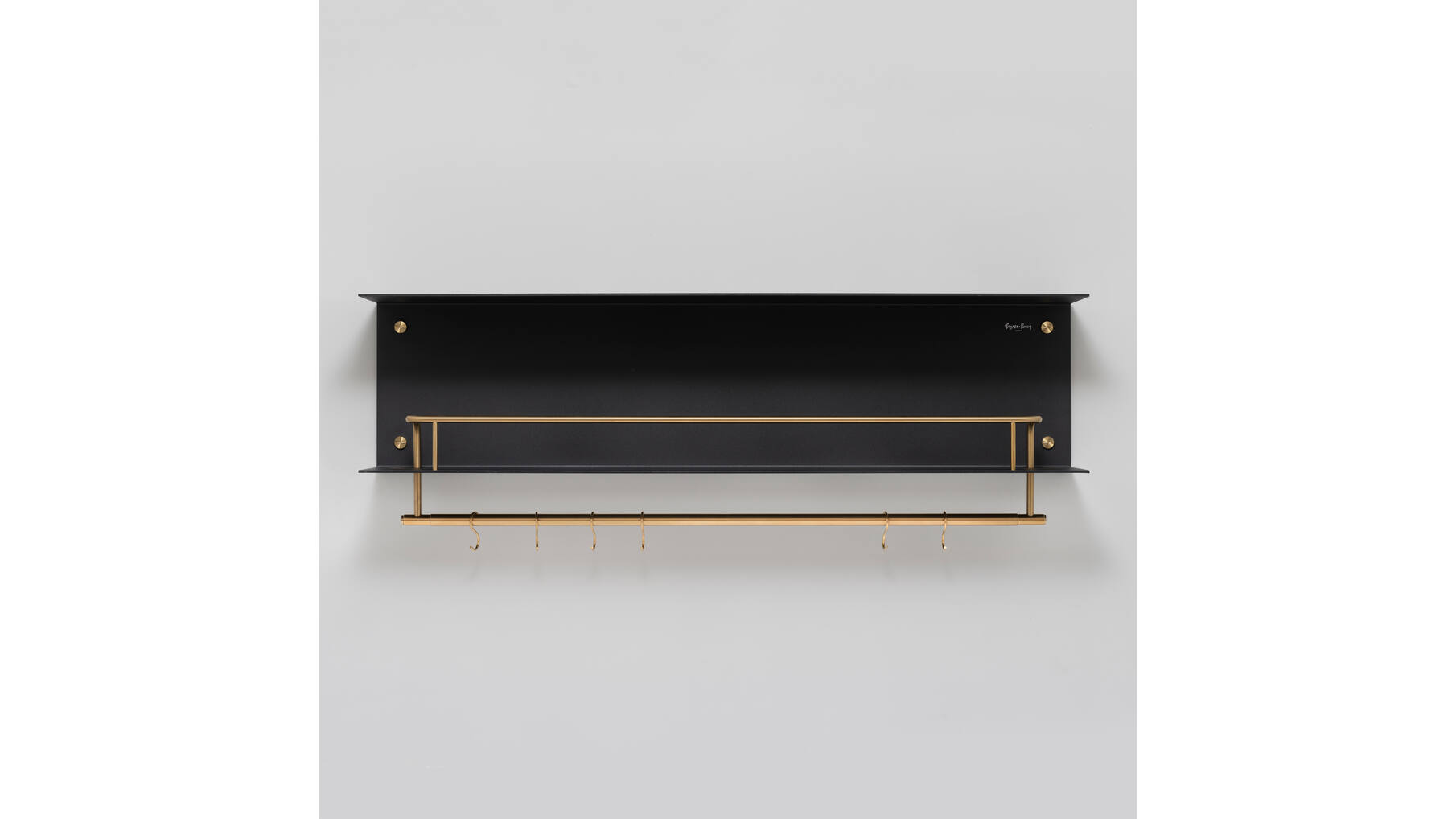 Hanger Shelf/Black/Brass