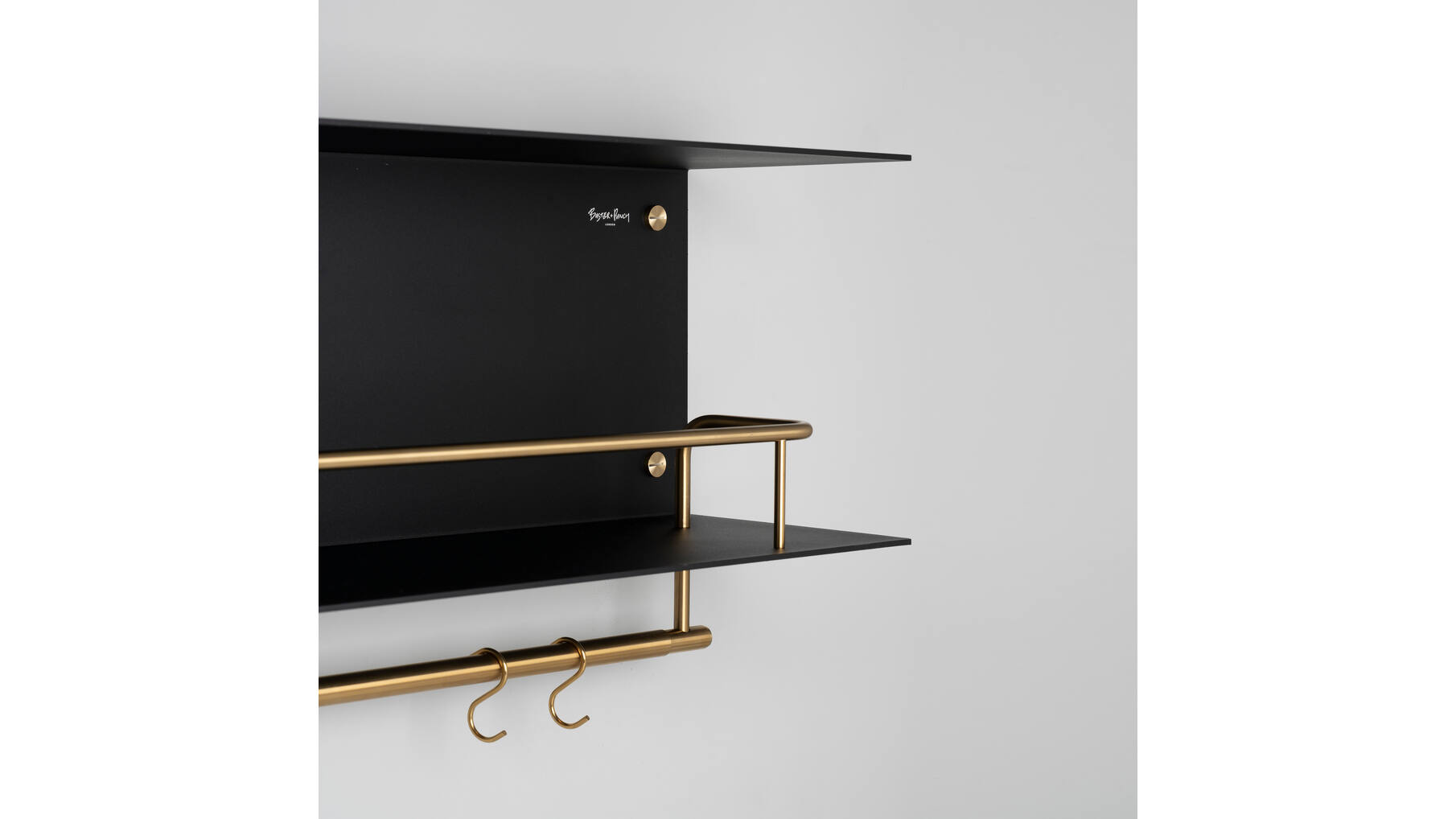 Hanger Shelf/Black/Brass
