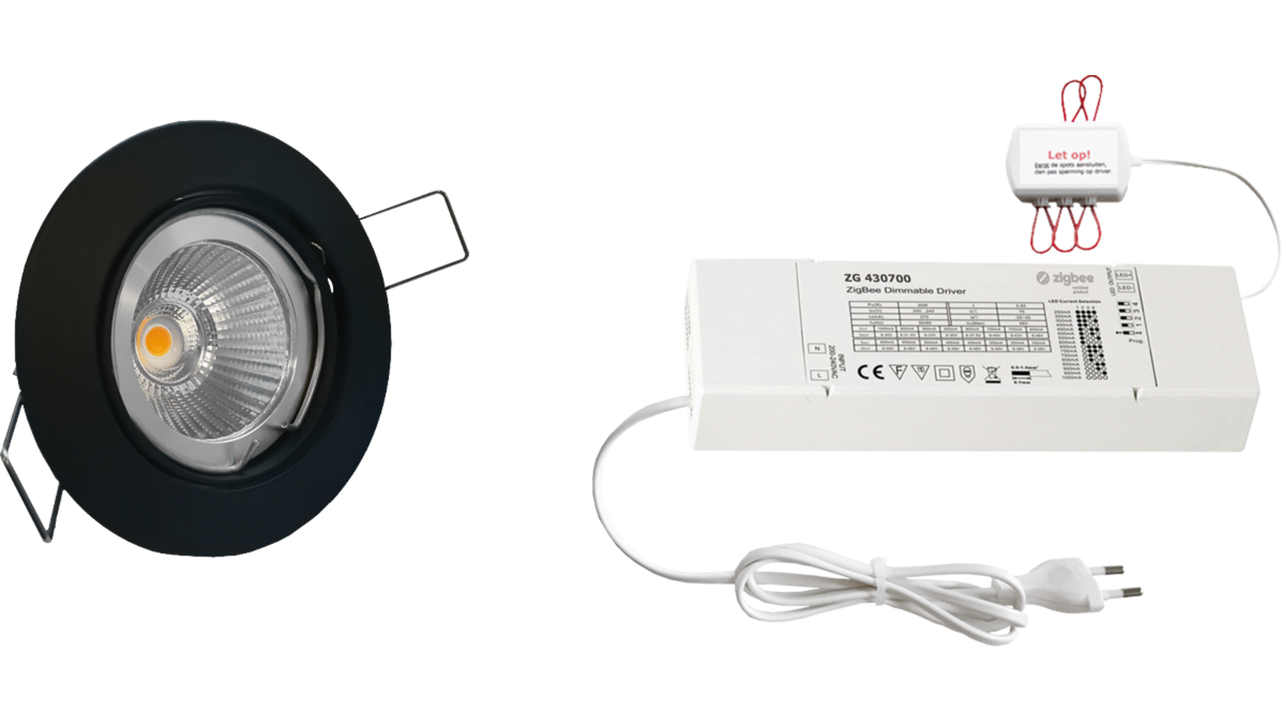 4x rond zwart+4xpowerled+4xverl.+ZigBee