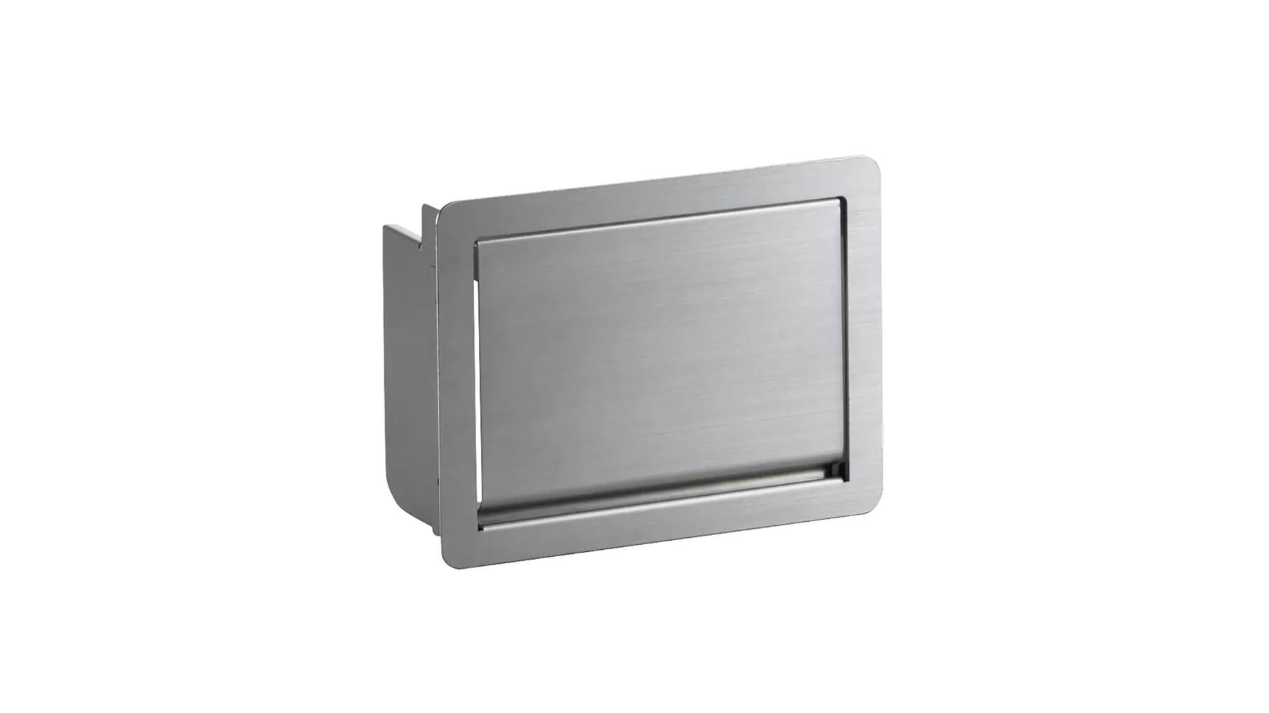 Afvaldoorlaat 218x164mm RVS met softclose deksel, verticaal