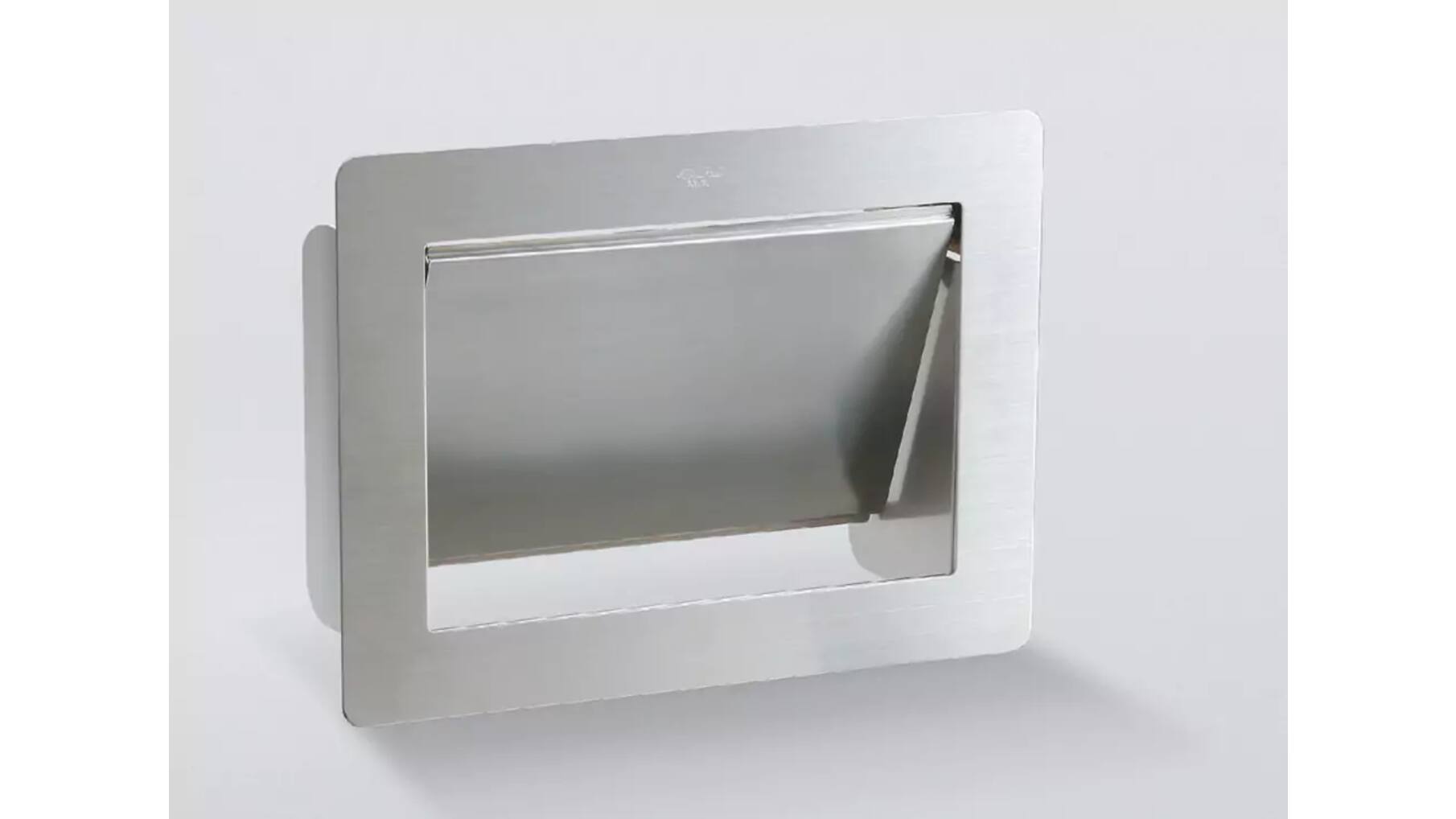 Afvaldoorlaat 218x164mm RVS met softclose deksel, verticaal