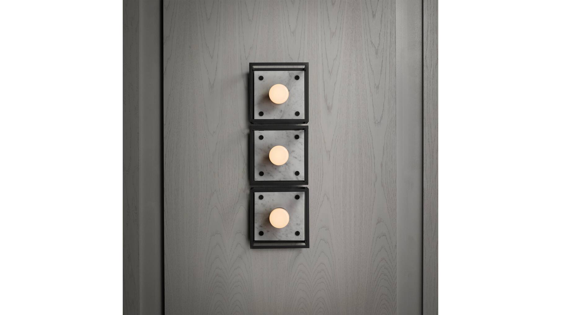 Caged Wall Light/Small/White Marble