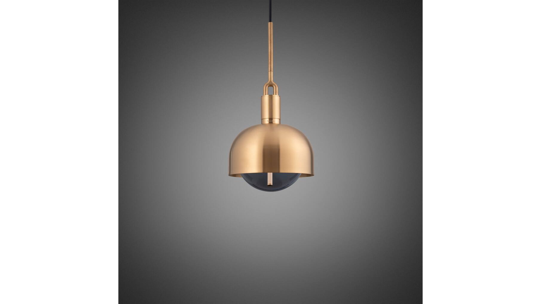 Forked Pendant/Brass/Medium Brass Shade/Medium Smoked