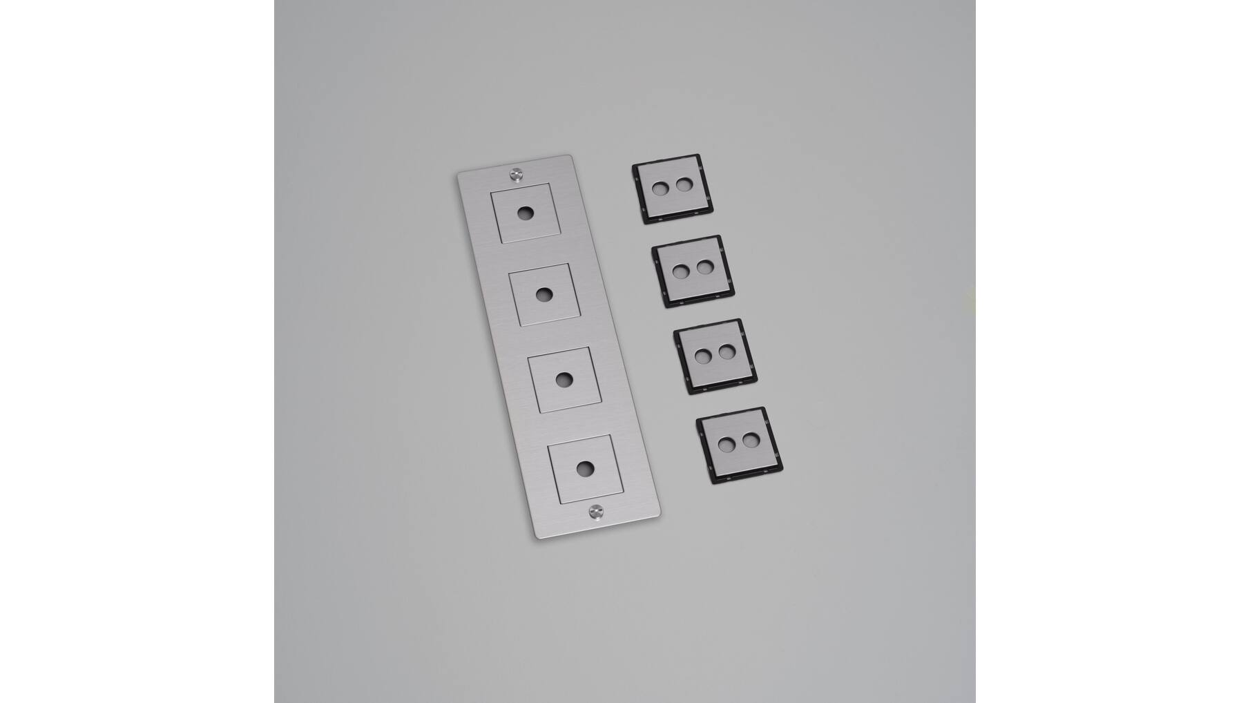 4G Wall Plate/Vertical/Steel