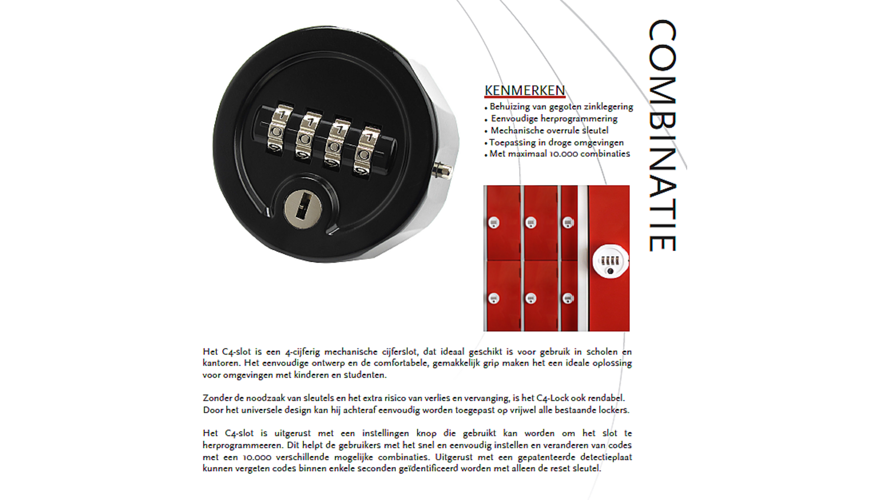 Codeslot C4 rond wit voor vaste gebruikers