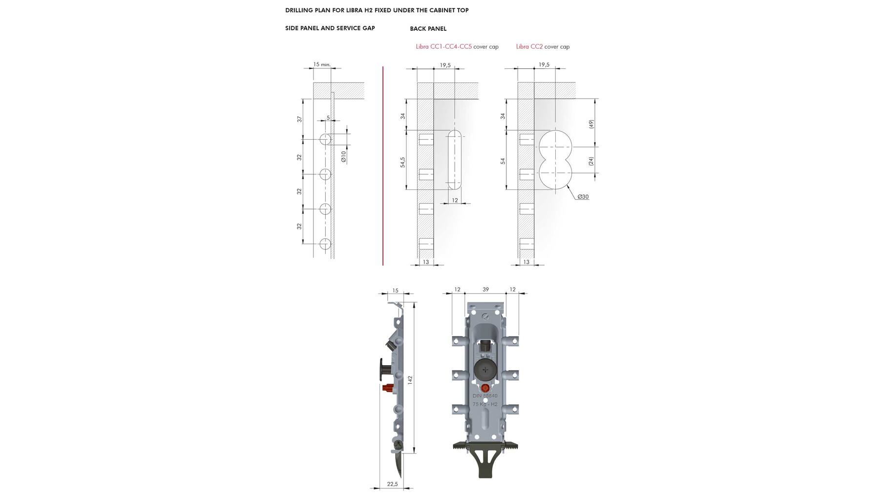 Kastophanger LIBRA H2 met 3 duvels, VE = 100