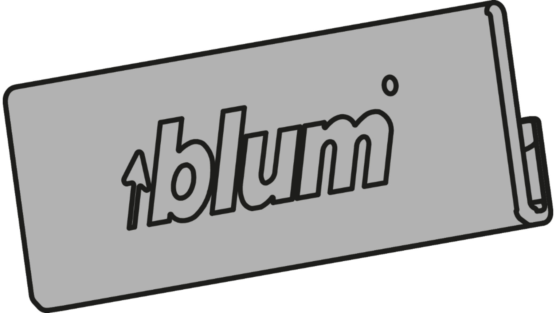 Afdekkap klein, bedrukt 'blum', Merivobox/Aventos RVS