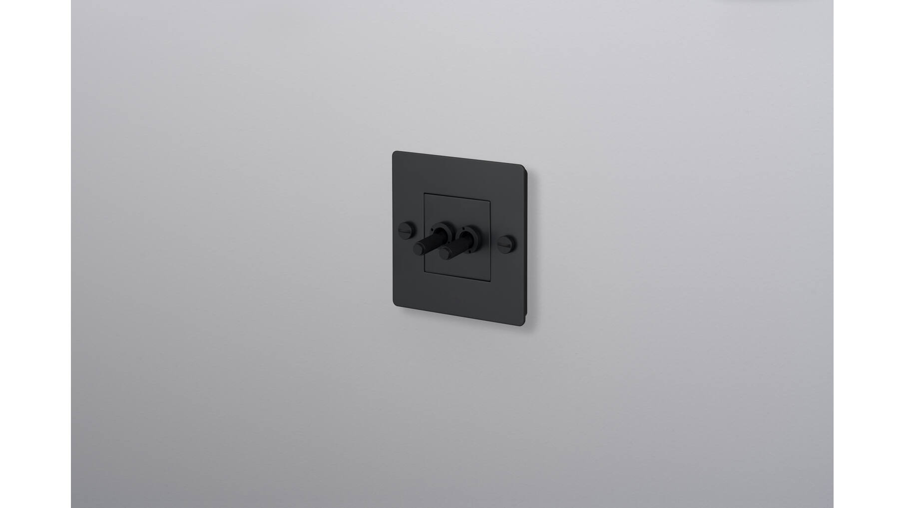 EU 1G Double Toggle Switch/w/out B+P Logo/Black