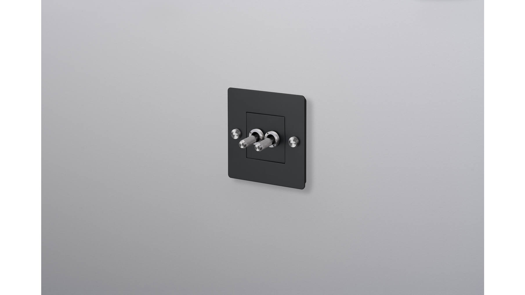 EU 1G Double Toggle Switch/w/out B+P Logo/Black
