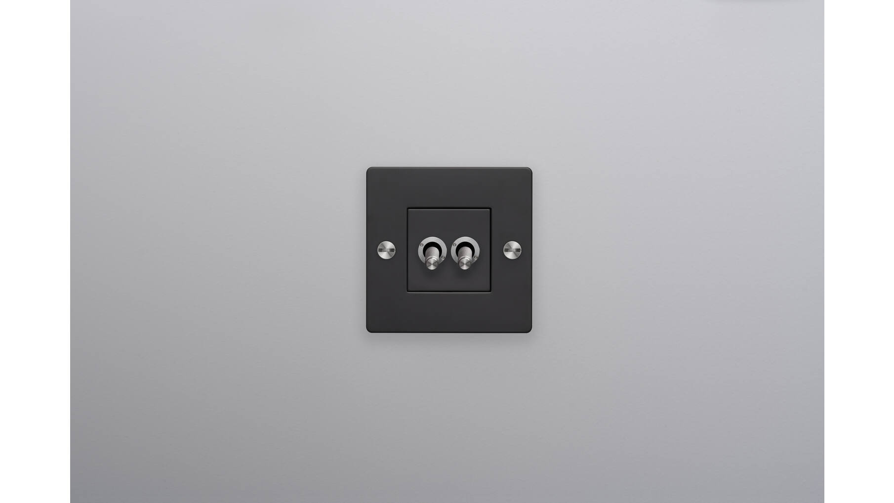 EU 1G Double Toggle Switch/w/out B+P Logo/Black