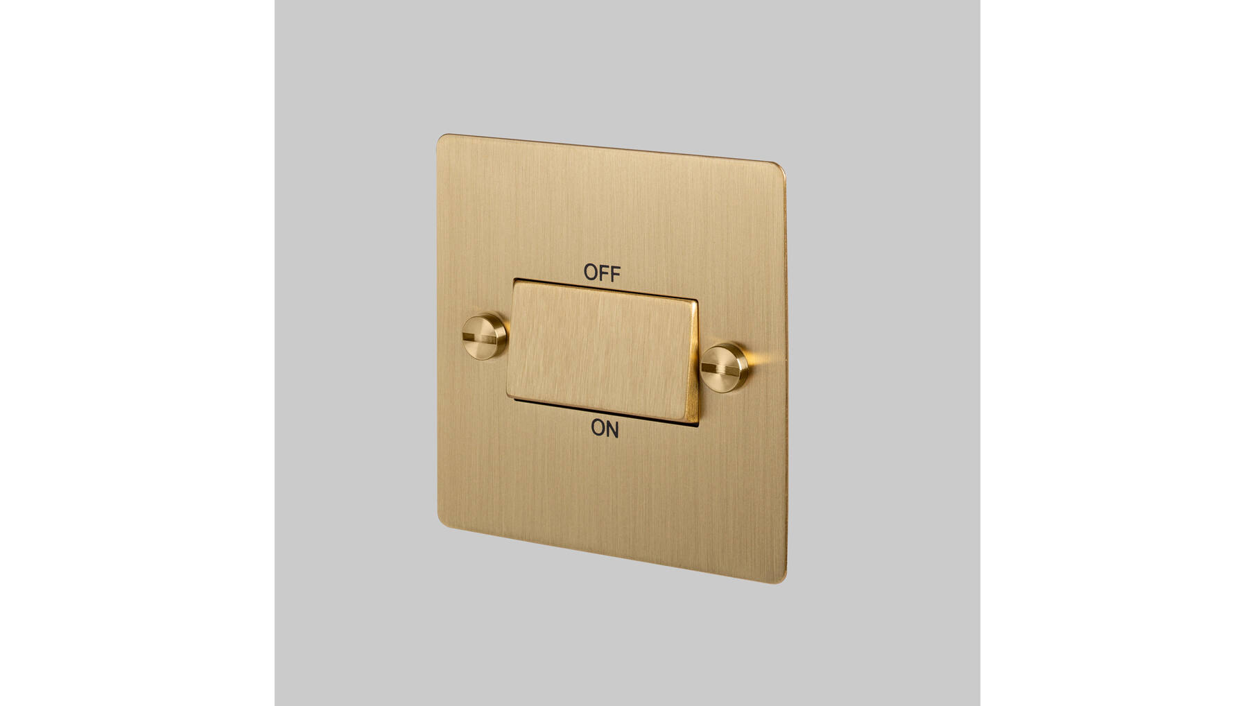 Triple Pole Fan Switch - Brass - Black Interior