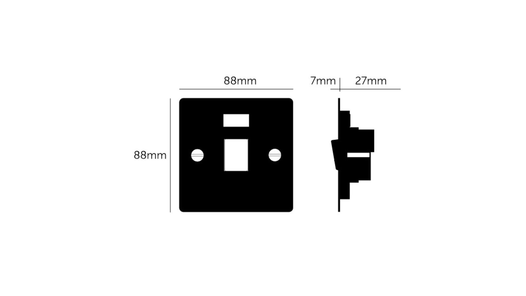 Triple Pole Fan Switch - Brass - Black Interior