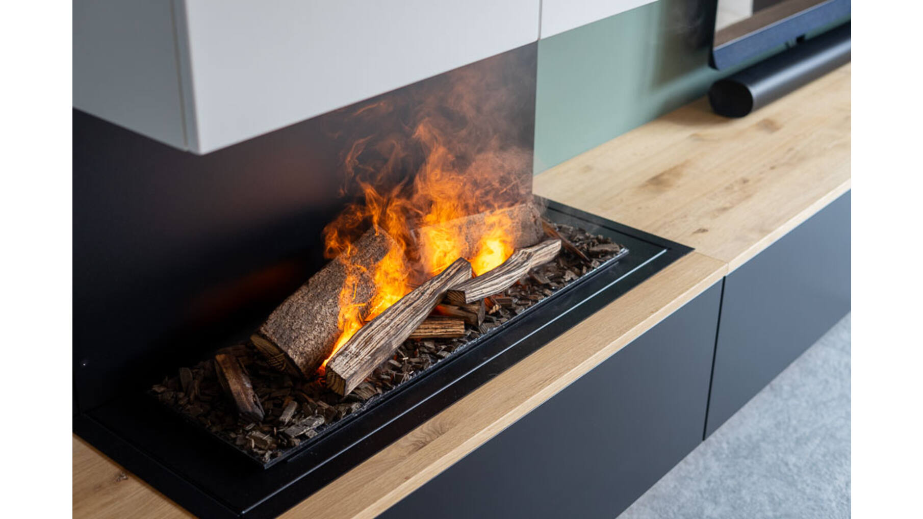 PureFlames - Real Logs 1160x320x8mm - Vaperior 1300