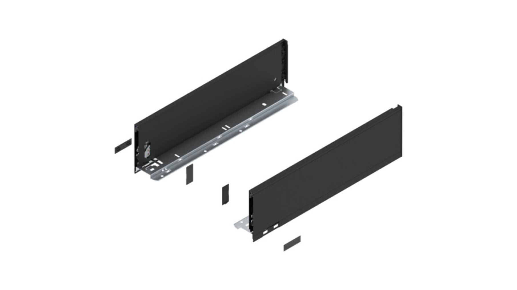 Legrabox ladezijde K 450mm, carbon zwart, hoogte 128,5mm