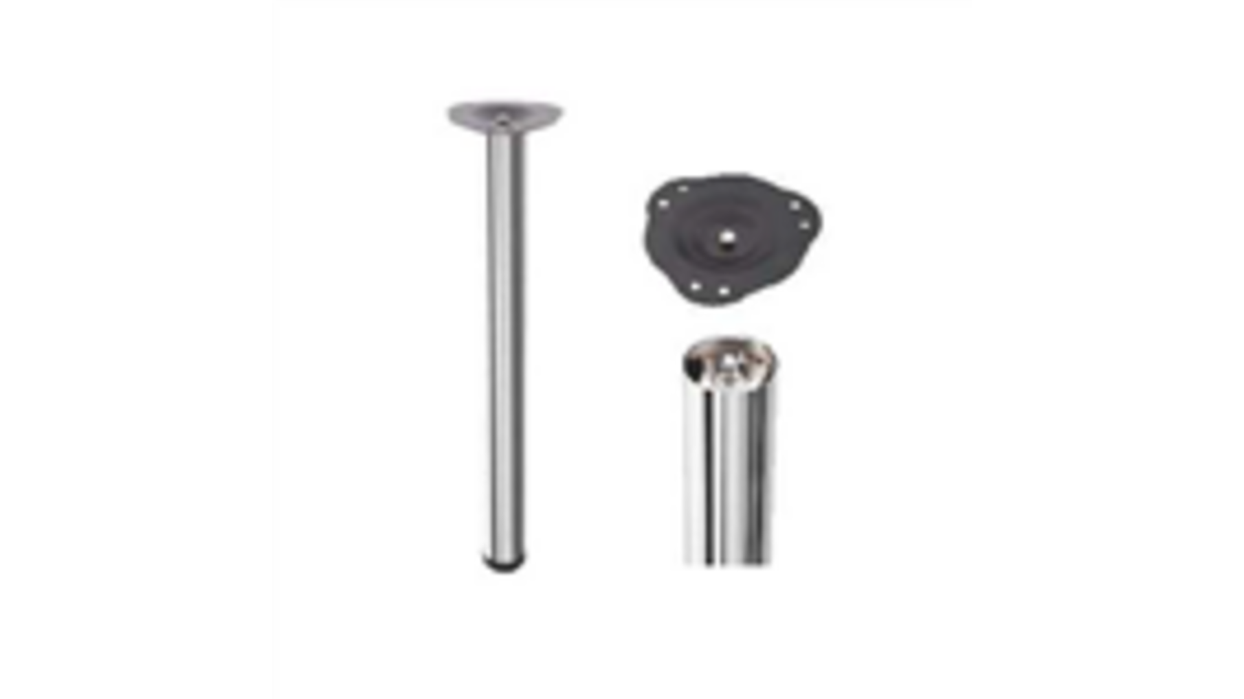 Tafelpoten 60mm 1100mm dikte 0,9mm RVS look set van 4