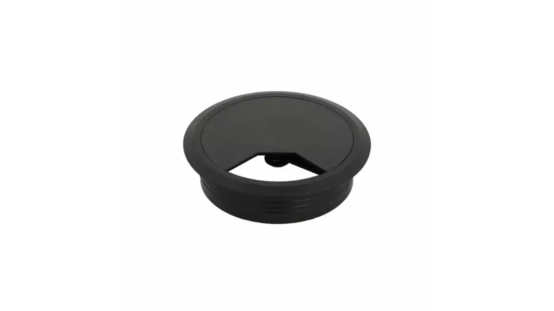 Kabeldoorvoer klep met veer 80mm kunststof zwart