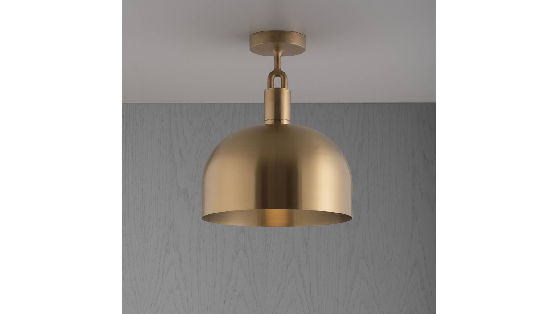 Forked Ceiling/Brass/Large Brass Shade