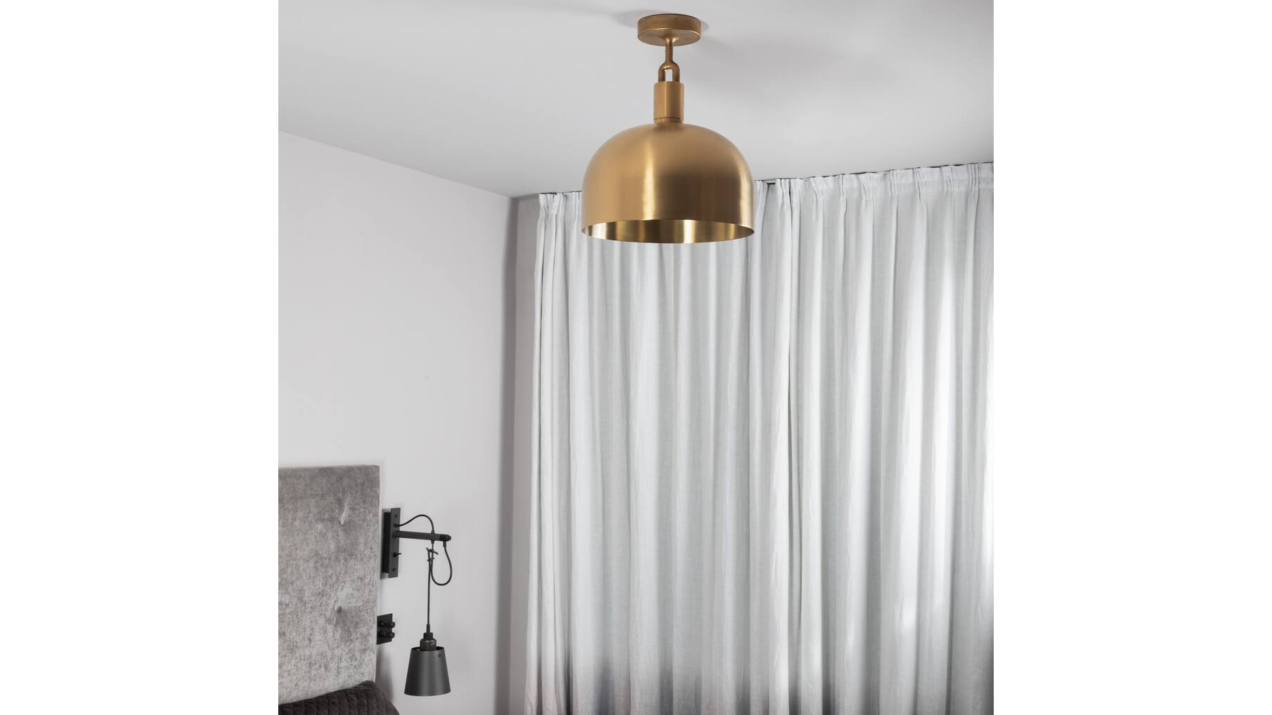 Forked Ceiling/Brass/Large Brass Shade