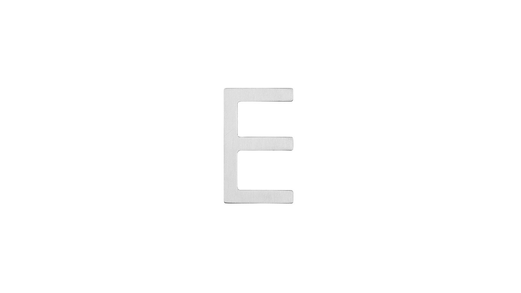 Huisletter E 100mm RVS geborsteld