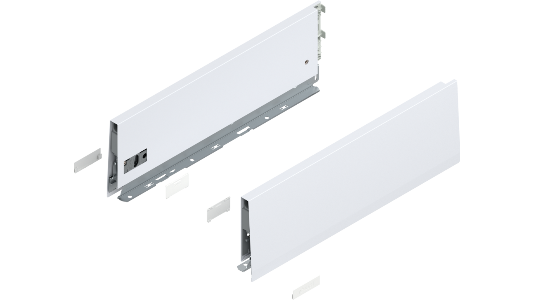Merivobox zijkant K-hoogte, R+L, 400mm kleur: zijdewit