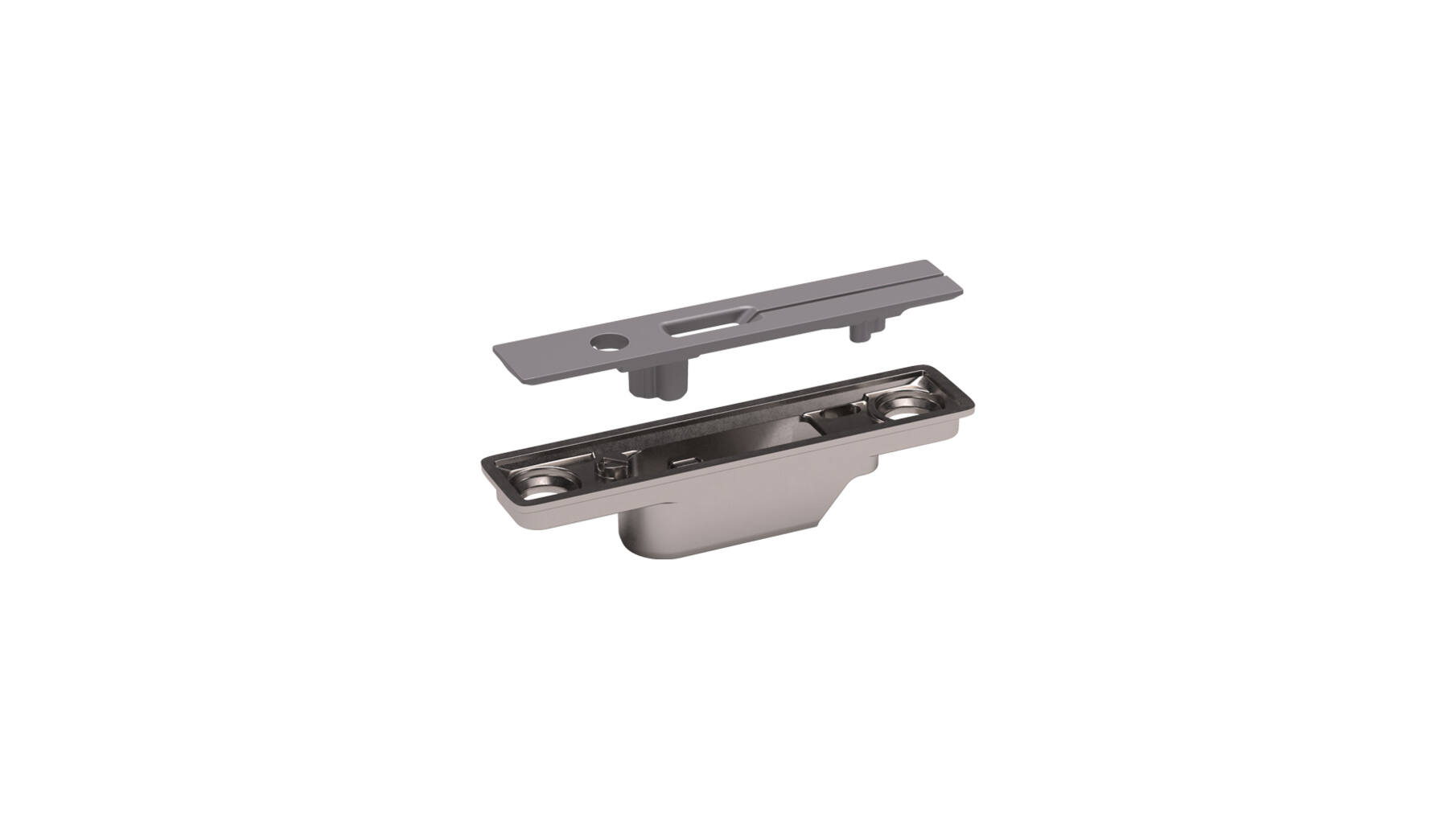 Klepbevestiging KIARO EASY  inlaat, grijs RAL9007