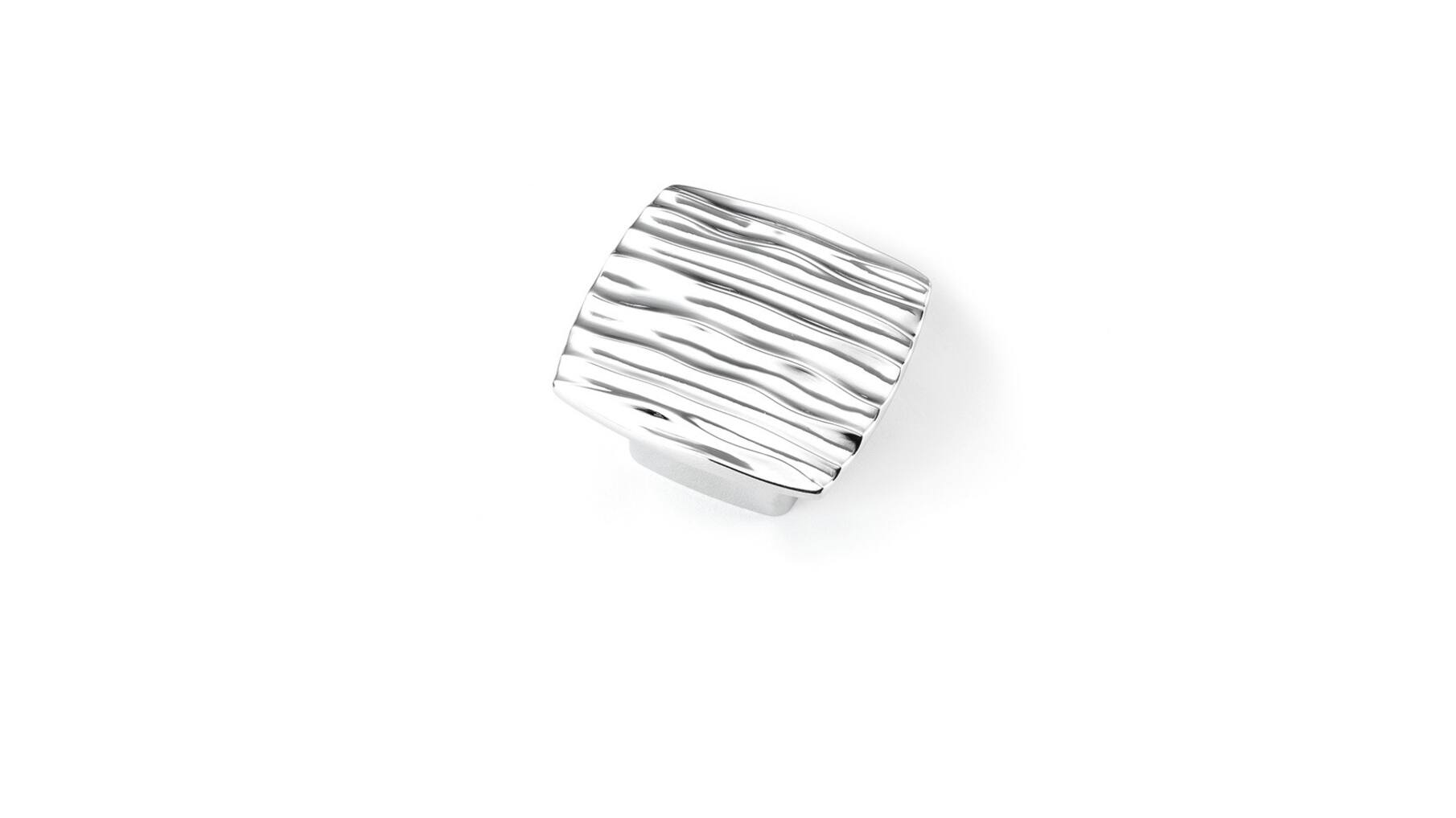 Knop ROUGH nikkel gesatineerd 42x42mm