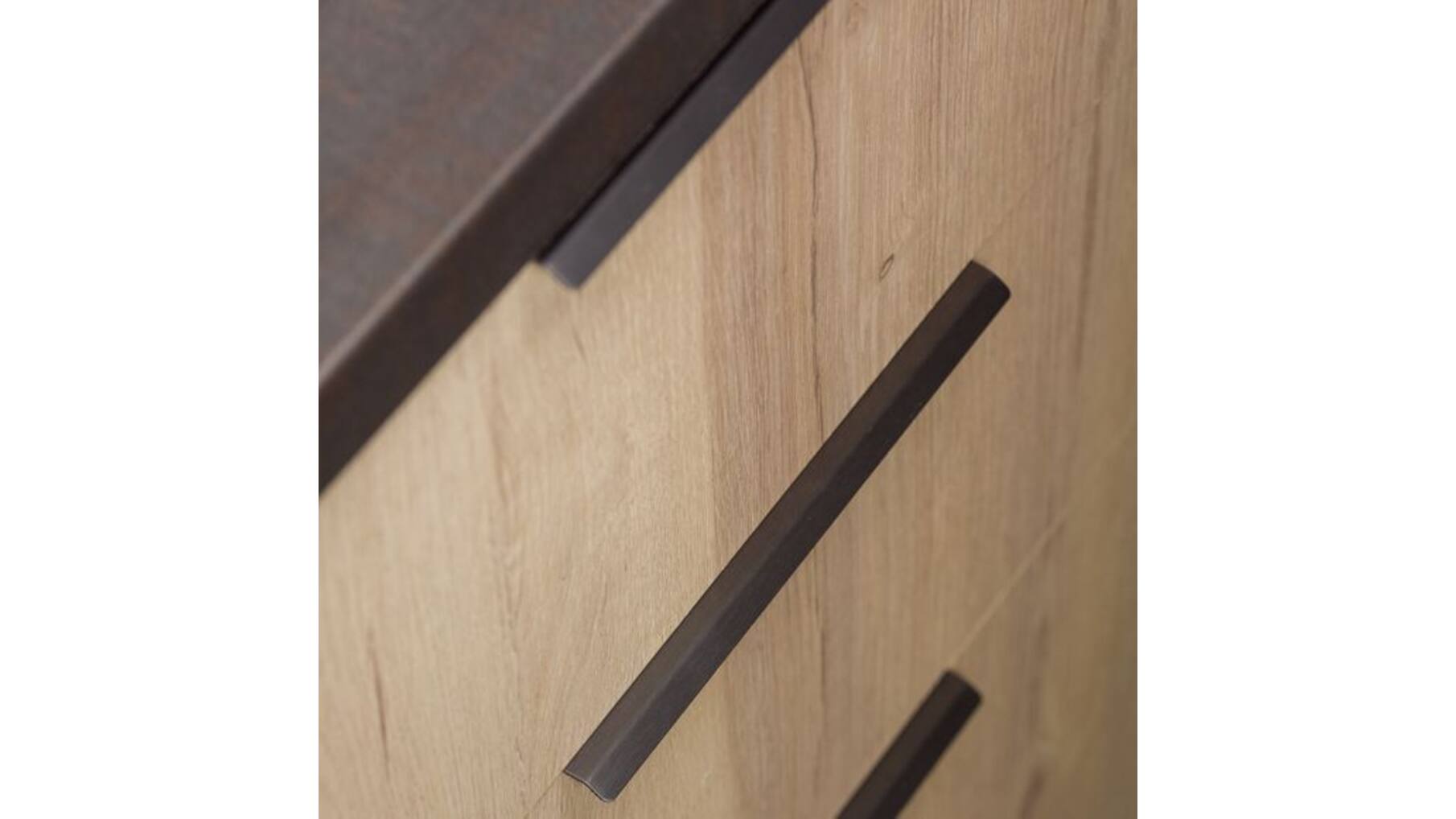 Greep mat zwart, h.o.h. 128mm, totale lengte 200mm