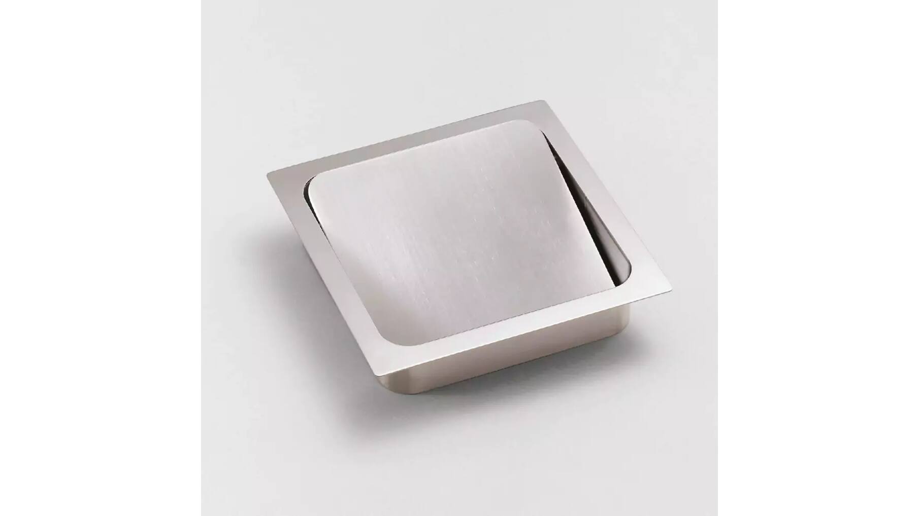 Afvaldoorlaat 220x220mm RVS mat met soft close deksel