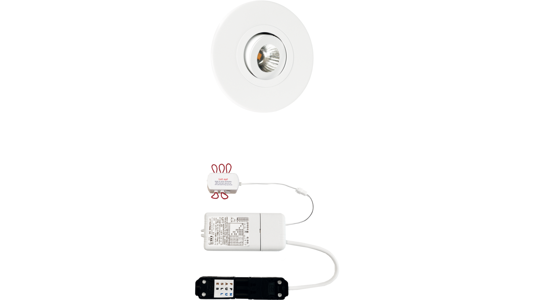 2x Monza rond wit DTW 3000K-2200K + 2x verleng+ Mini Jolly