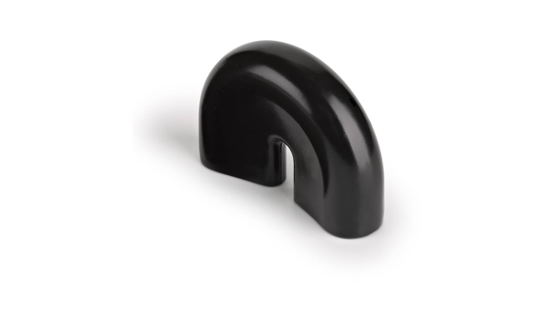 Knop CIRCLE mat zwart 40x11x28mm, hartmaat 32mm