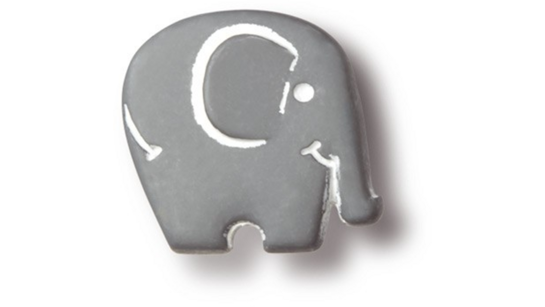Knop nylon GRIJZE OLIFANT-vorm 44x41mm