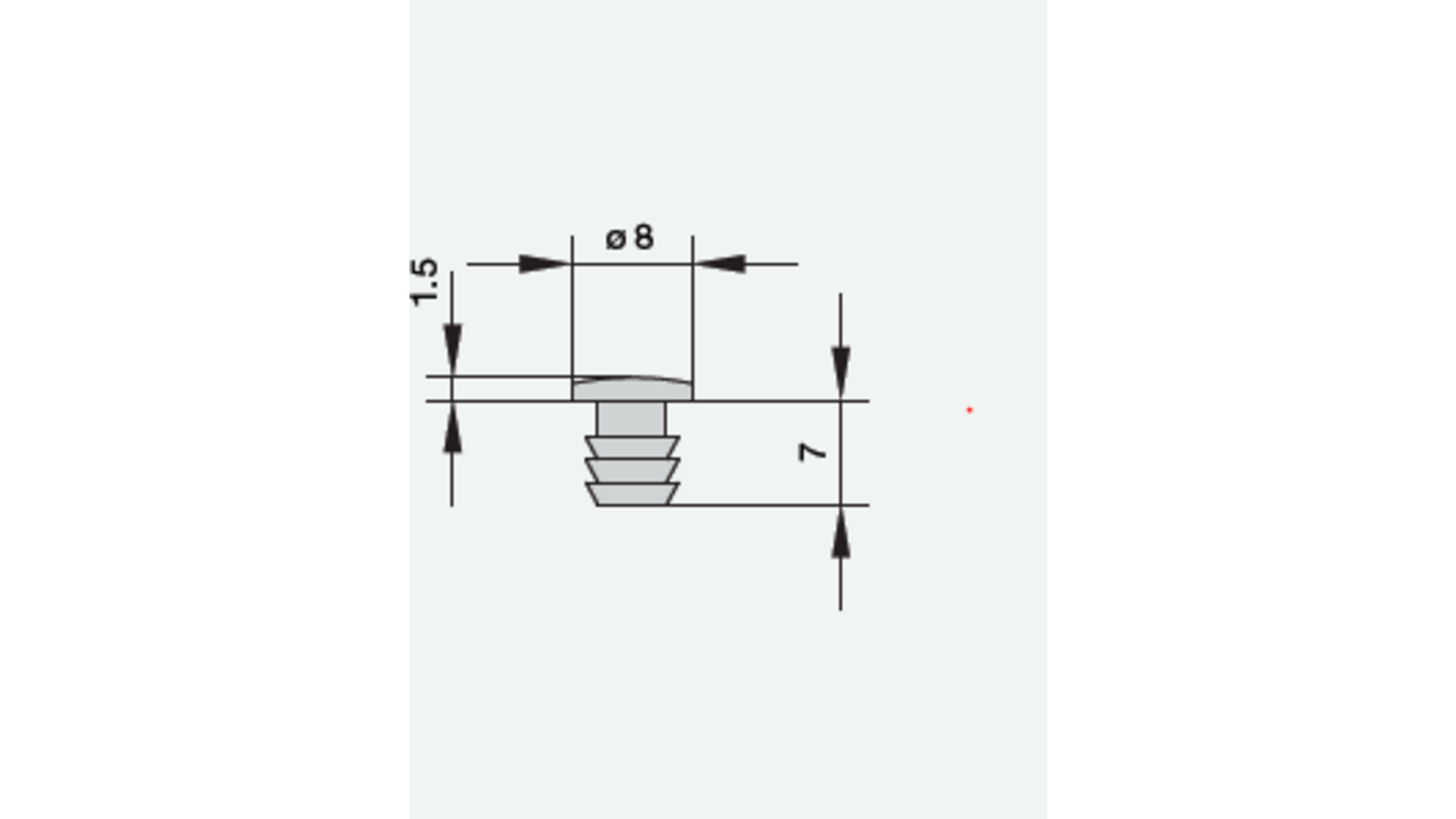 Deurbuffer transparant stift 6mm schotel dikte 1.5mm