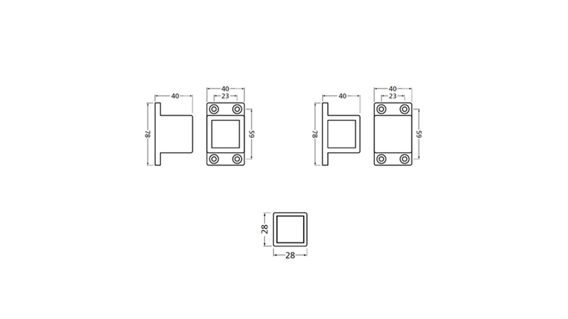Koker 28x28x3,5 aluminium wit