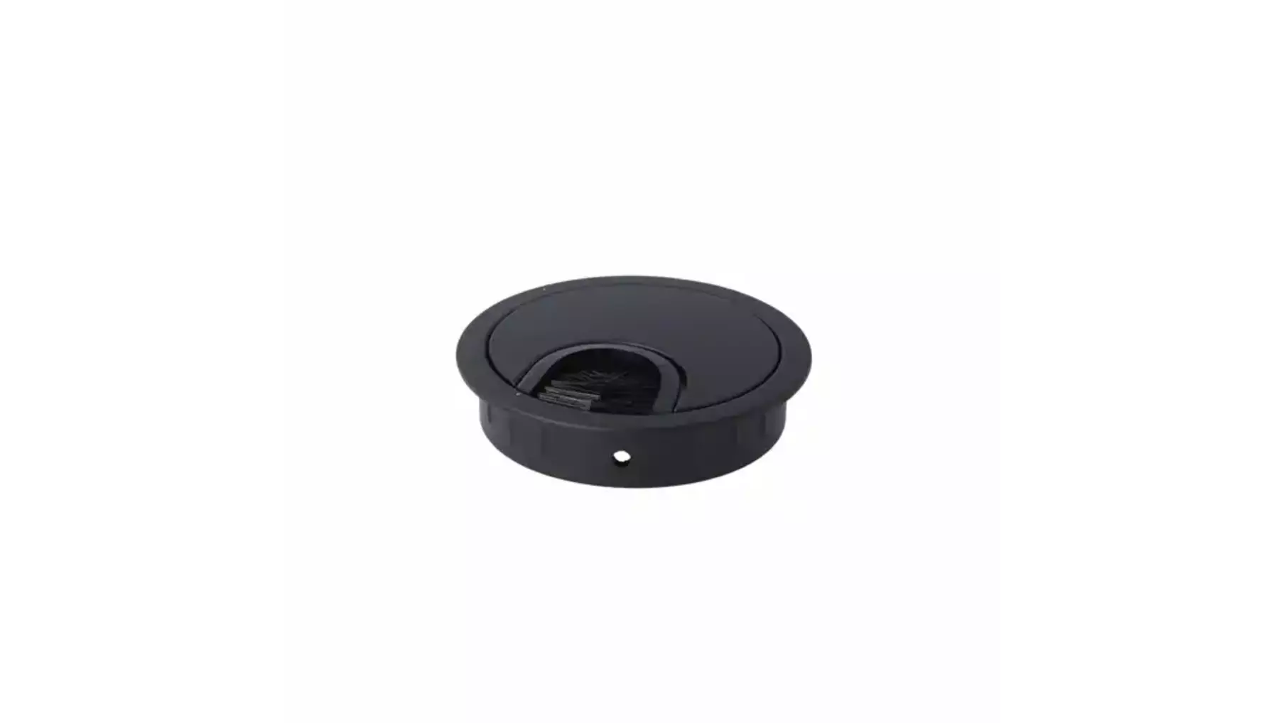 Kabeldoorvoer 60mm met borstel, zwart,  diepte 13mm