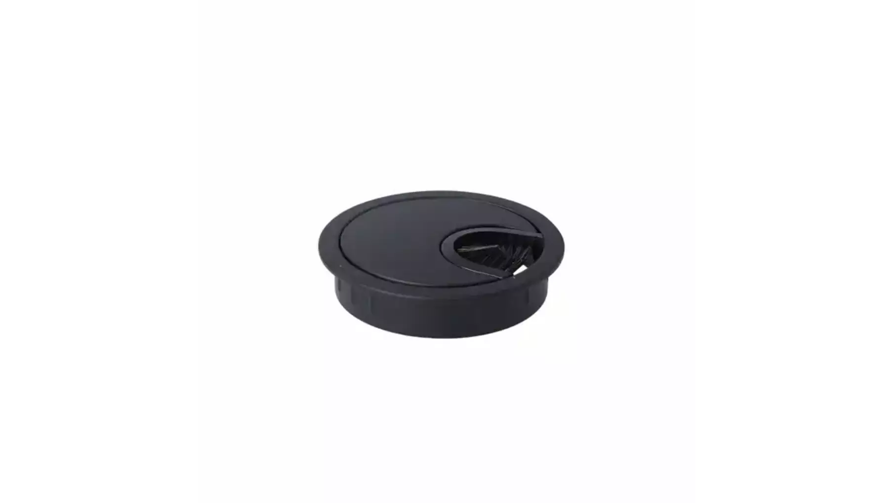 Kabeldoorvoer 60mm met borstel, zwart,  diepte 13mm