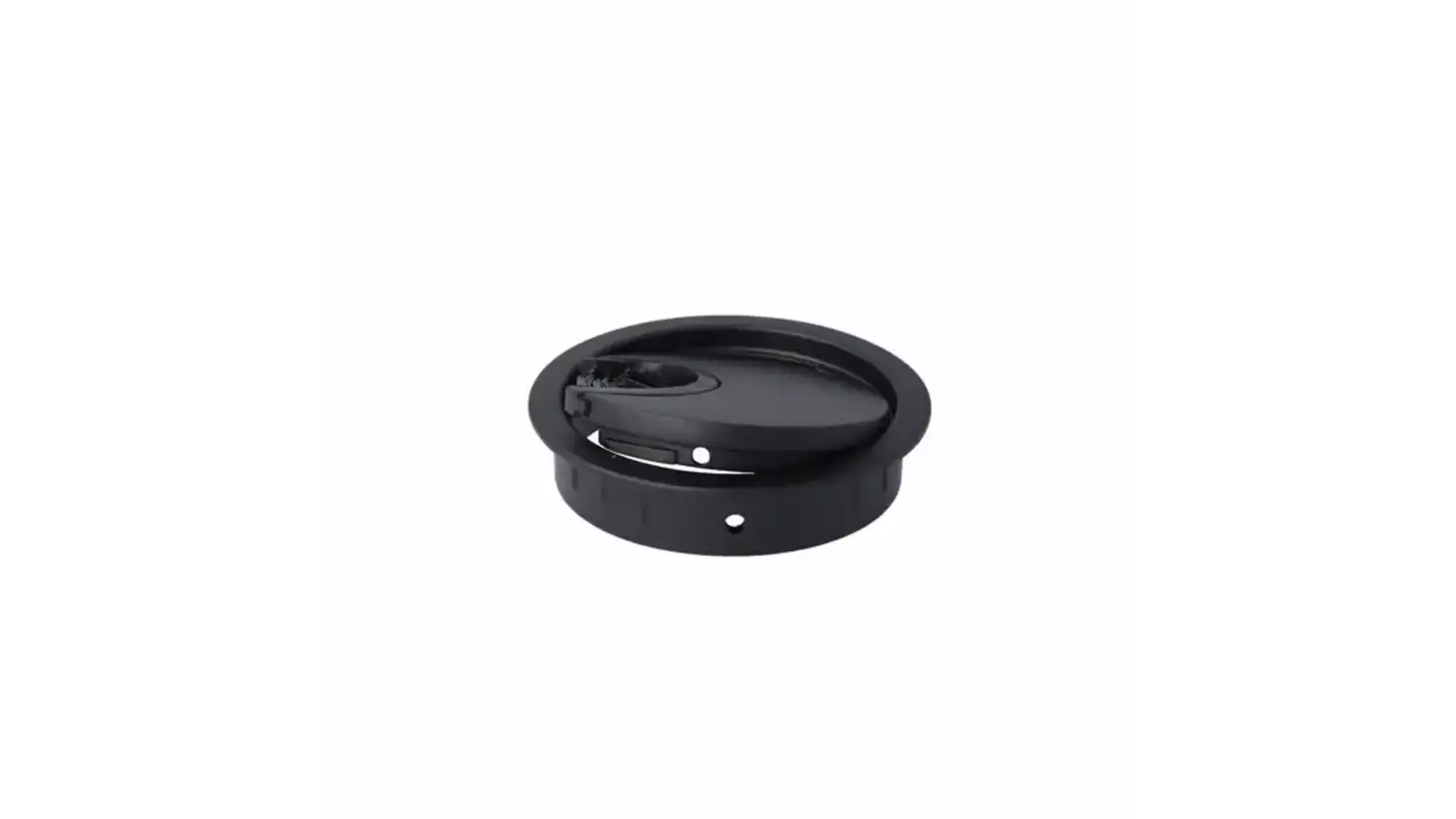 Kabeldoorvoer 60mm met borstel, zwart,  diepte 13mm