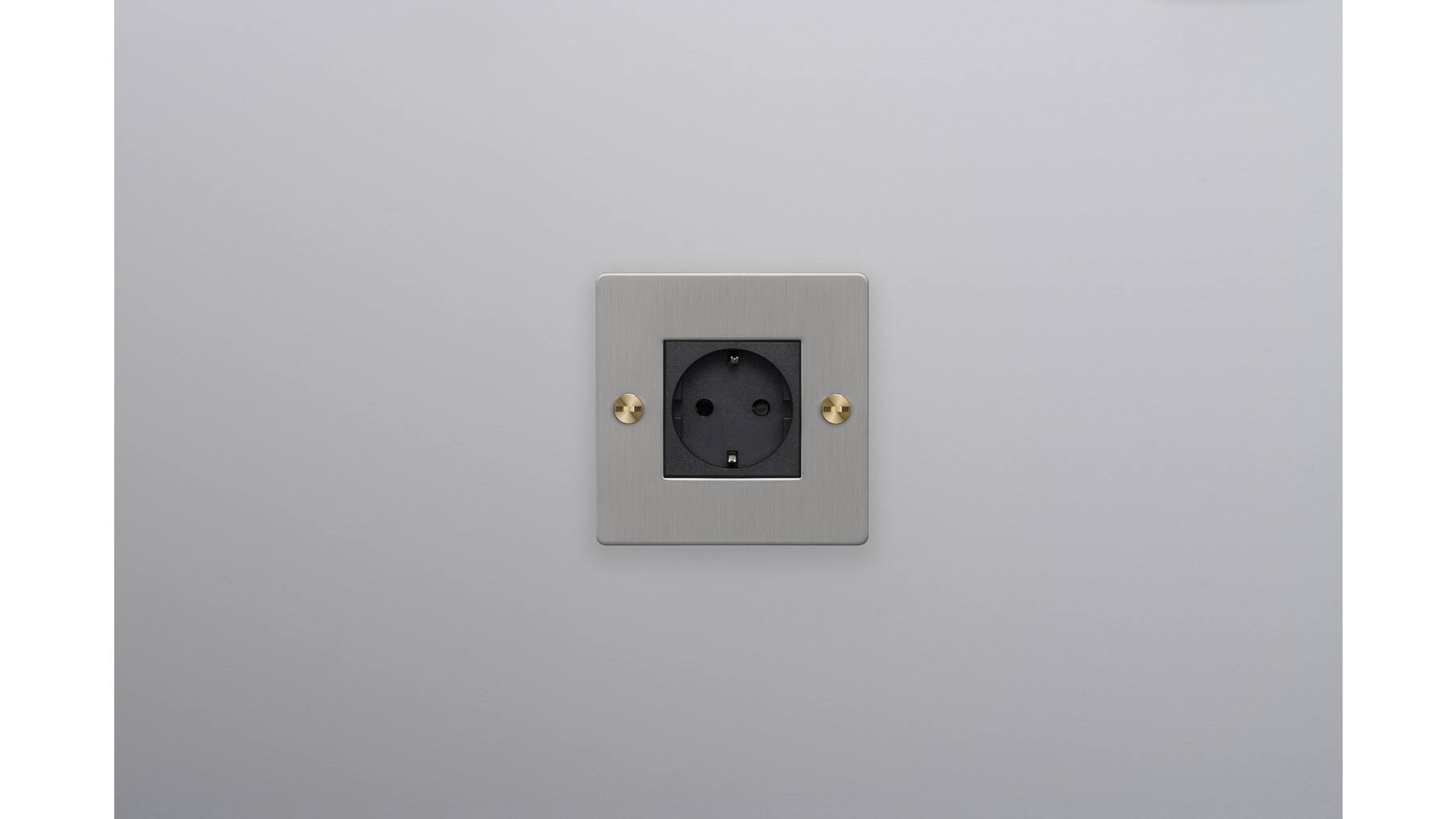 EU 1G Socket/Schuko Type F/w/out B+P Logo/Steel