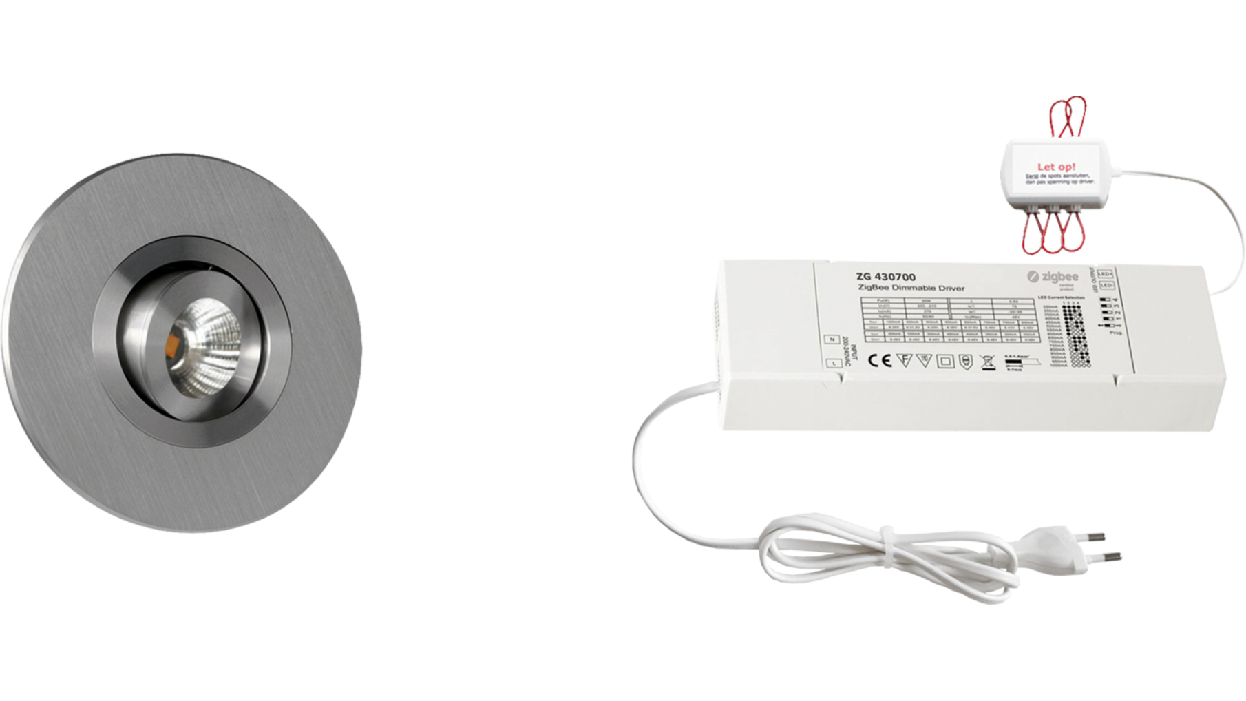 7x Monza rond Alu DTW 3000K-2200K + 6x verl  + ZigBee