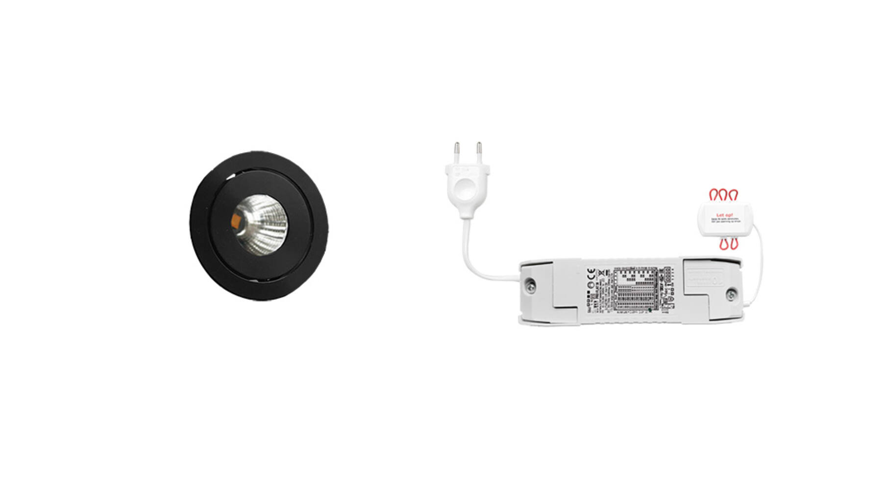 6x Ancona  zwart + 6 x verlengsnoer + Driver
