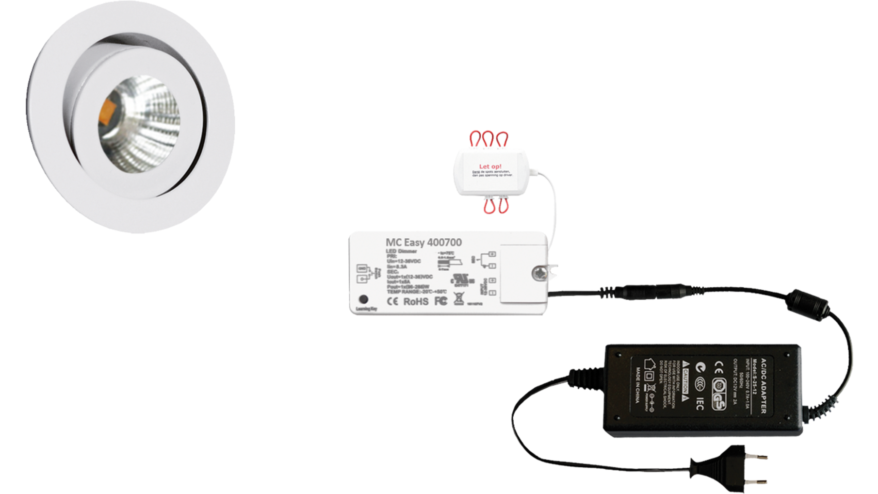 6x Ancona  Alum. + 6 x verlengsnoer + MC-Easy + Driver 24W
