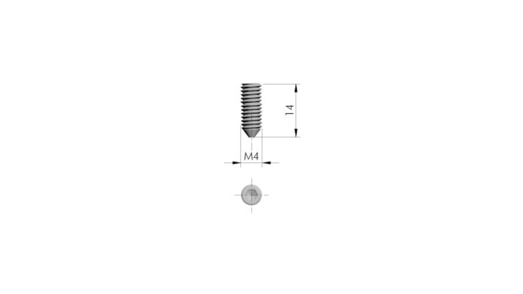Vergrendelschroef voor Triade XXL binnenzeskant M4x14mm