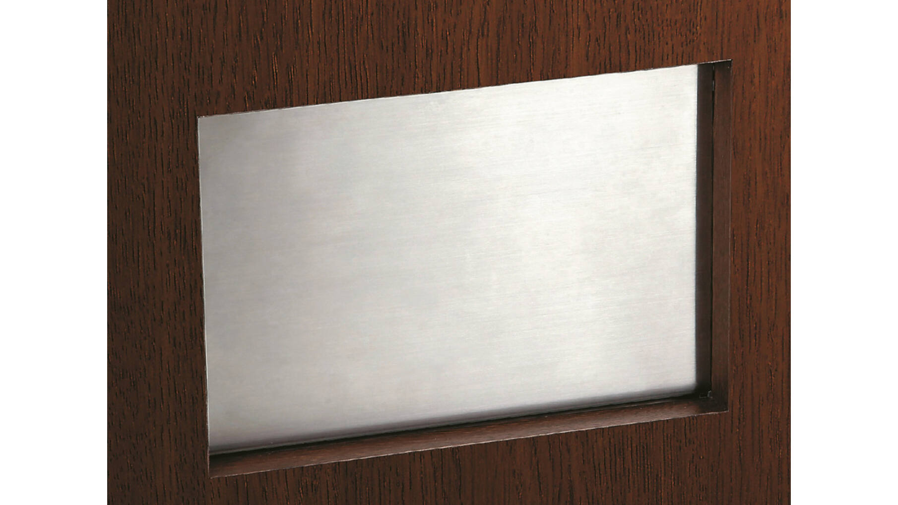 Afvaldoorlaat, montage aan de BINNENKANT 308x234mm RVS,